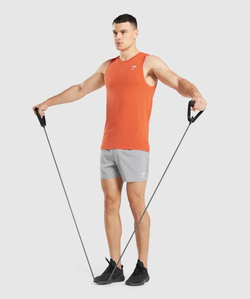 Men's Gymshark Vital Seamless Light Tanks Orange | NZ 1NYKJQ